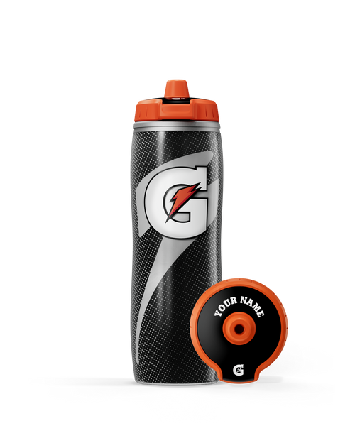 Black Insulated Squeeze Personalized Water Bottle