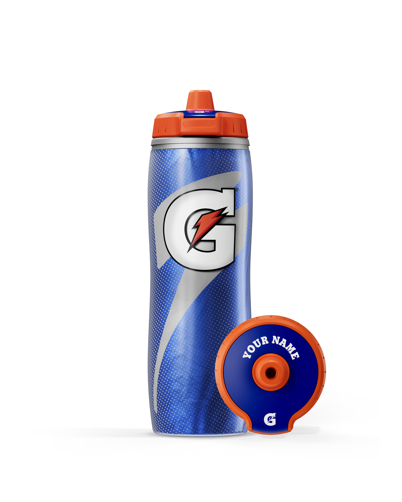Blue Insulated Squeeze Personalized Water Bottle
