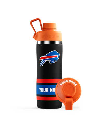 Black Custom NFL Stainless Steel Bottle H3